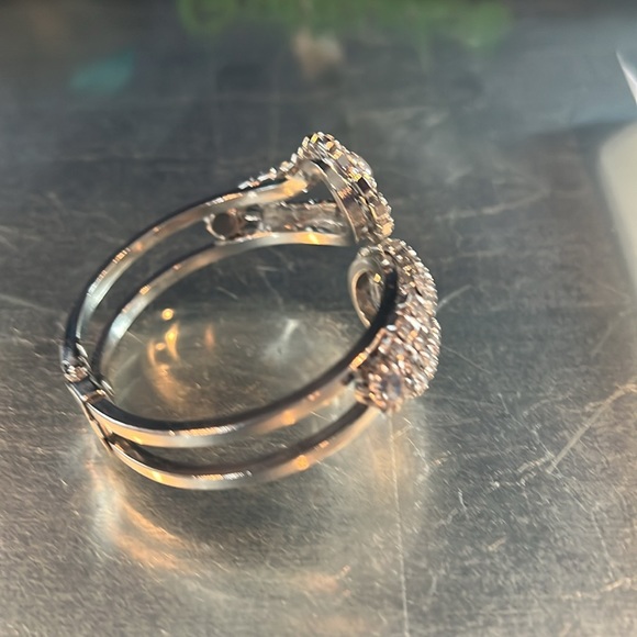 Rhinestone clamper 2.5 circumference silver tone - Picture 2 of 5